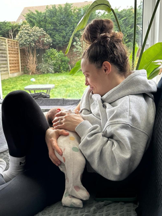 Victoria feeding baby